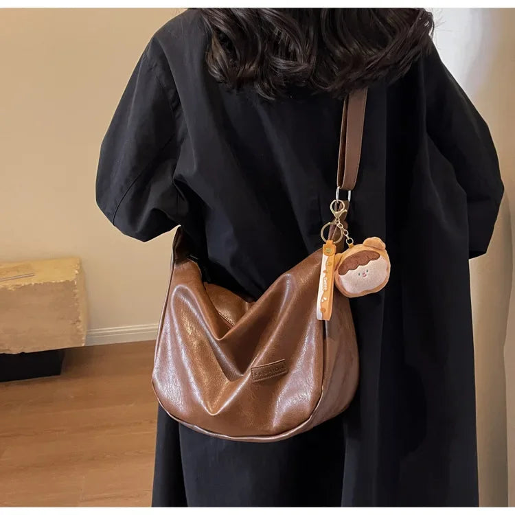 New Trendy Women's Crossbody Bag | Retro PU Leather Dumpling Shoulder Bag & Lightweight Tote Bag Luxegan
