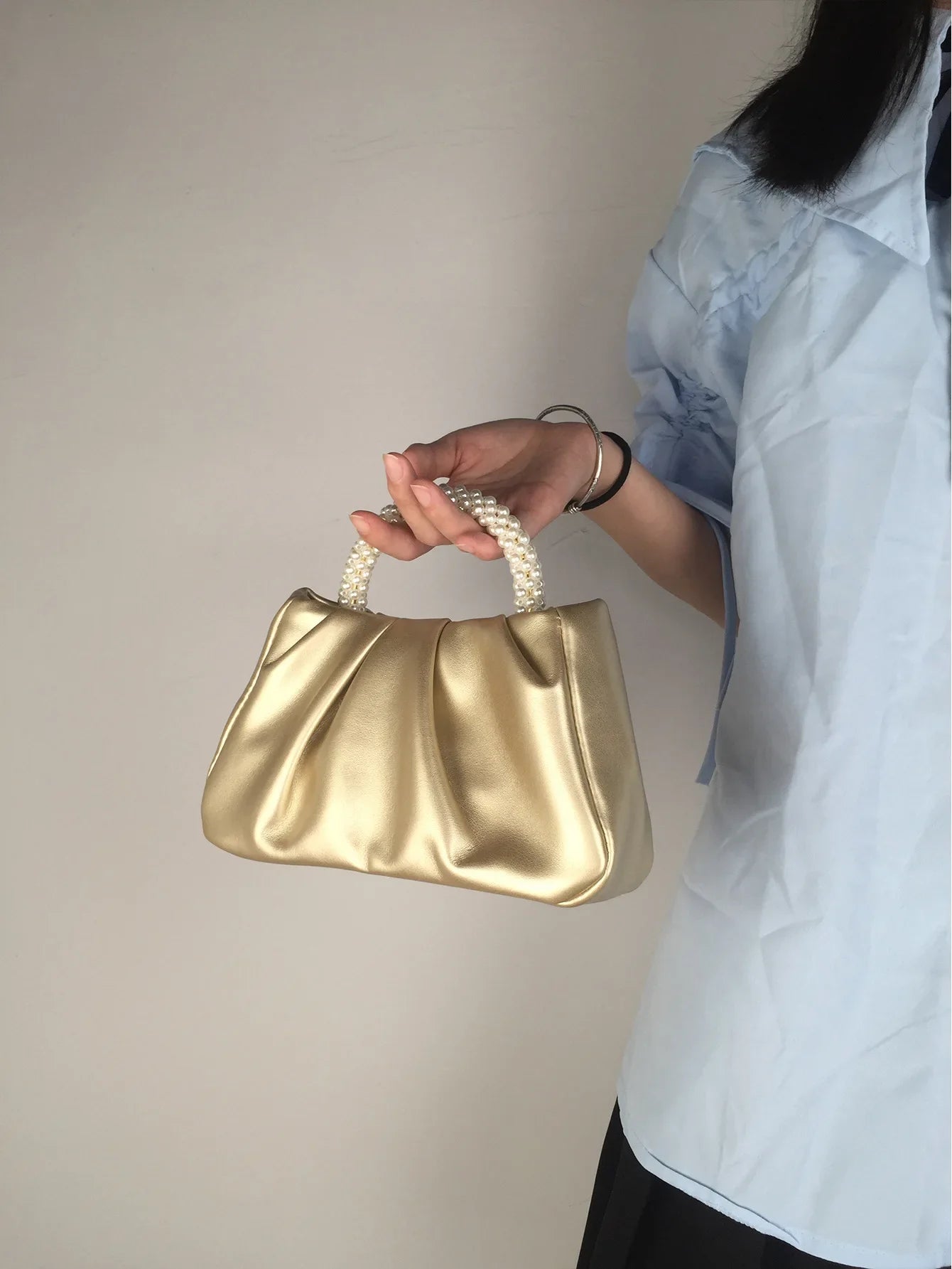 Fashion Pearl Handle Women's Dinner Clutch | Luxury Designer Handbags & Small Messenger Bag Luxegan