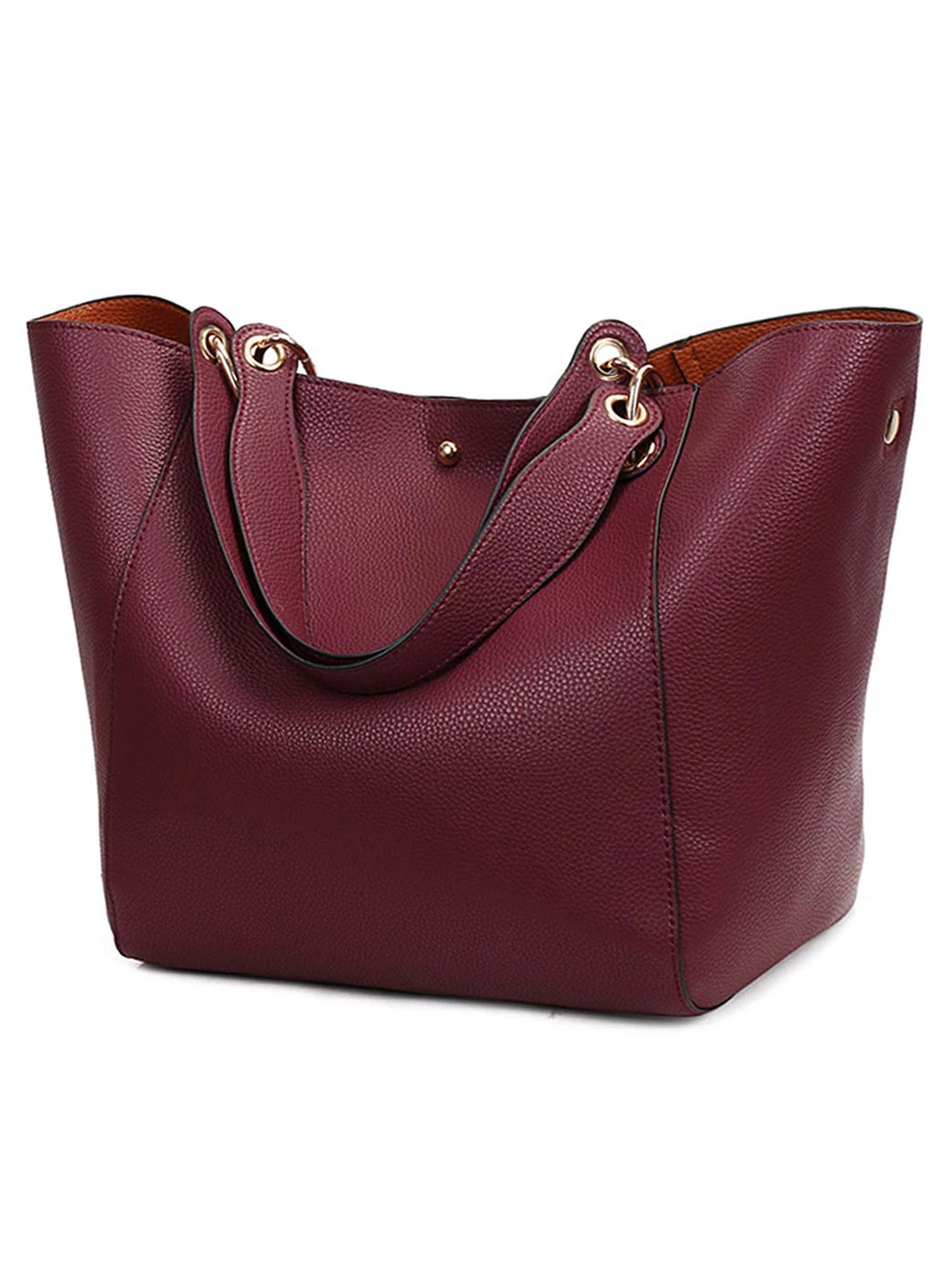 Women’s Large Waterproof PU Leather Tote | Sophisticated "Horizontal Square" Shoulder Bag | Elegant Top Handle Work Bag | "Dignified" High-Performance Large Handbag for Radiant Versatile Styling Luxegan