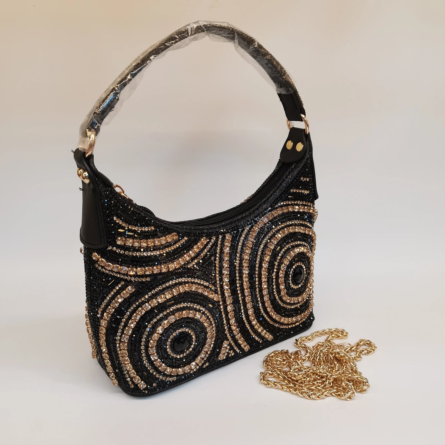 Soft Rhinestone Embellished Evening Bag | Fashion Chain Clutch Luxegan