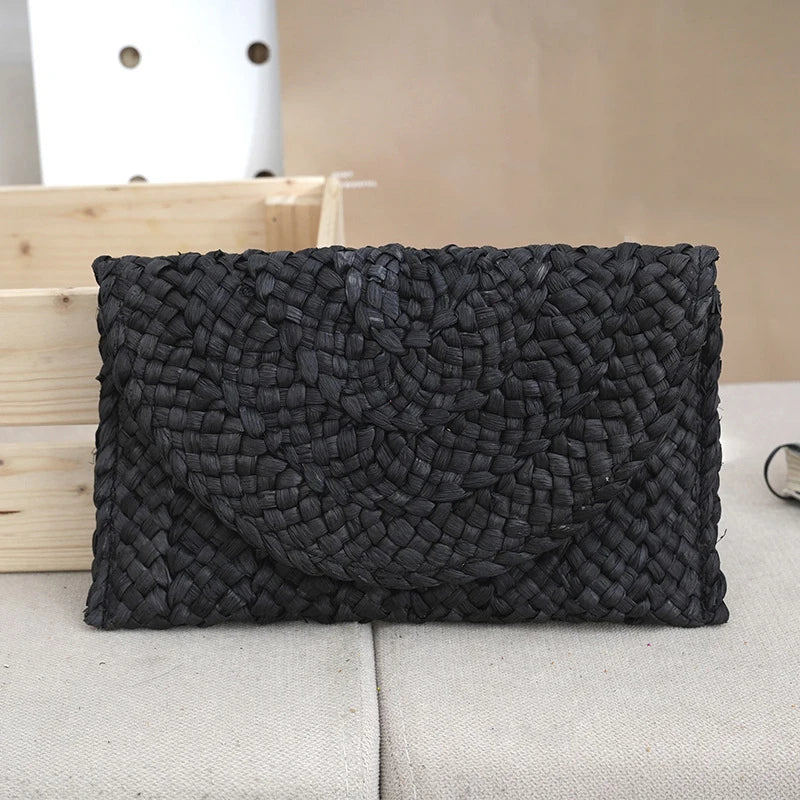 Woven Beach Clutch | Summer Straw Hand Bag & Purse Luxegan