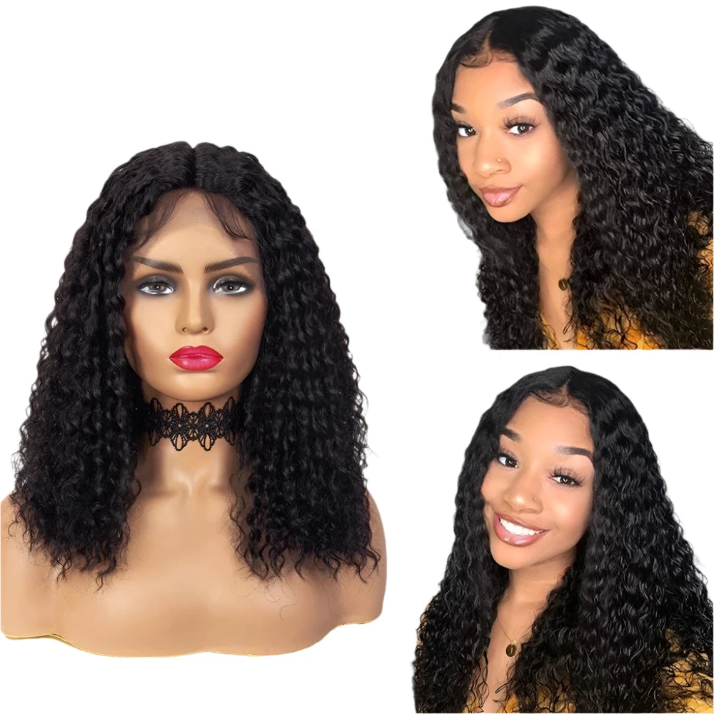 Wear and Go Glueless Short Curly Bob Wig | Deep Wave | 13x5x1 Lace Front | Brazilian Remy Hair