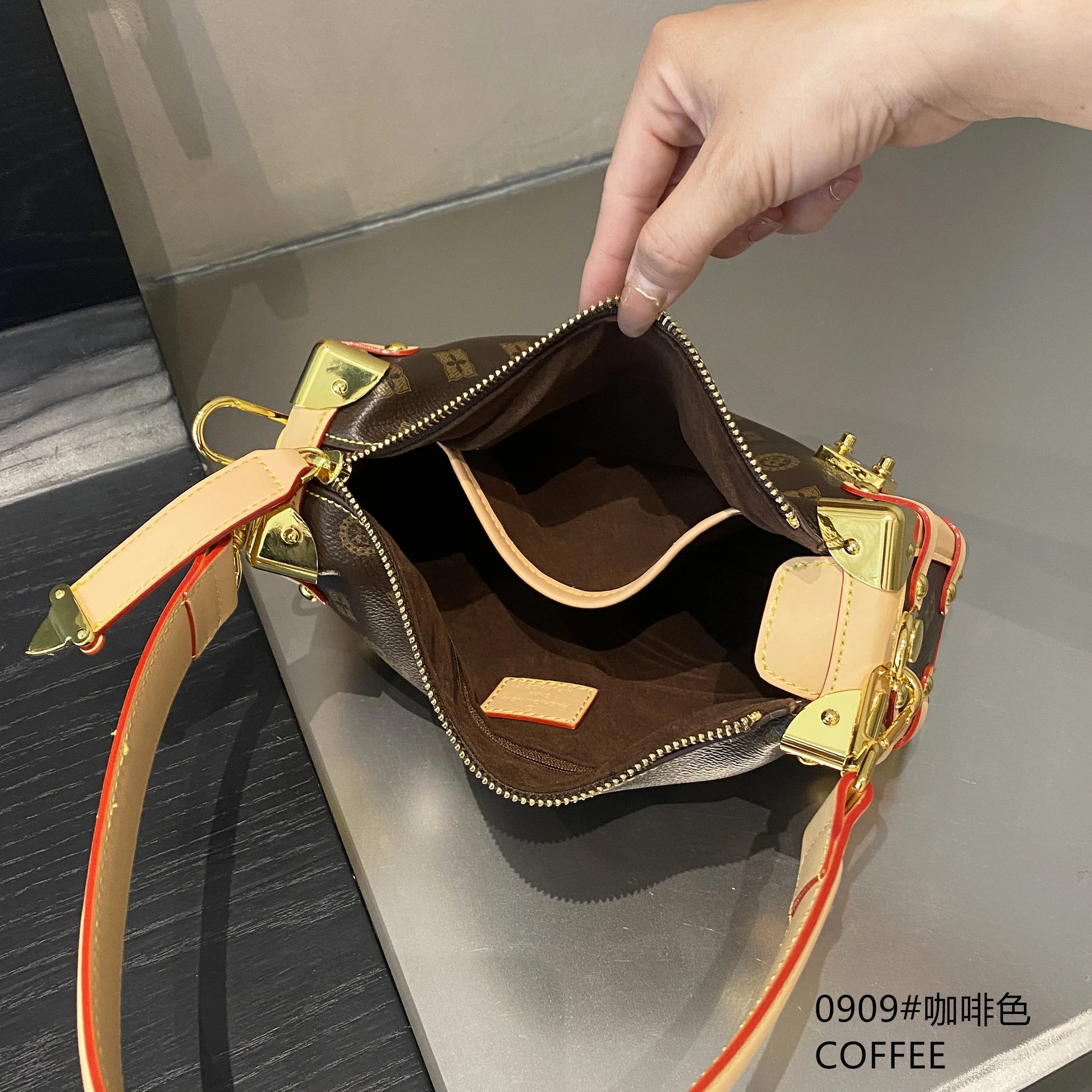 Stylish Coffee Brown Crossbody Bag | Hard Shell Underarm Shoulder Purse & Lightweight Casual Handbag Luxegan