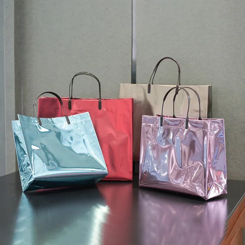 Custom Logo Promotional Gift Bags | 20-Piece Bulk Set for Shopping Mall Advertising | Personalized Wedding & Event Handbags | High-Quality Plastic Packaging (Model 9995) Luxegan