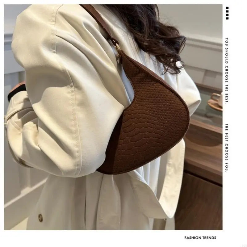 NEW Felt-Texture Armpit Bag | Soft PU Leather Solid Color Shoulder Bag | Fashion Women's Hobo Handbag Luxegan