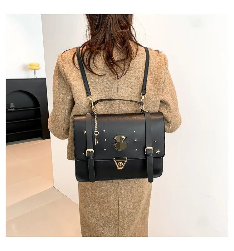 Magic Academy Style Cambridge Bag | Handheld British Postman Crossbody | Vintage Baguette Shoulder Bag with Scholarly Charm Luxegan