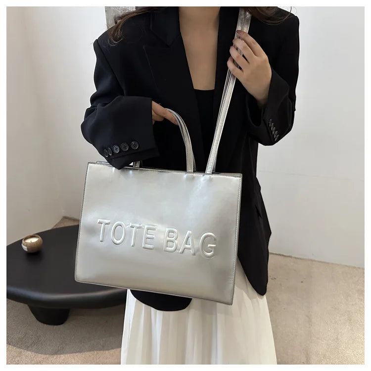 Simple Vintage Large Capacity Tote Bag | Casual Fashion Handbag & Shoulder Crossbody for Women | Versatile PU Leather Square Bag for Daily Travel & Commuting Luxegan