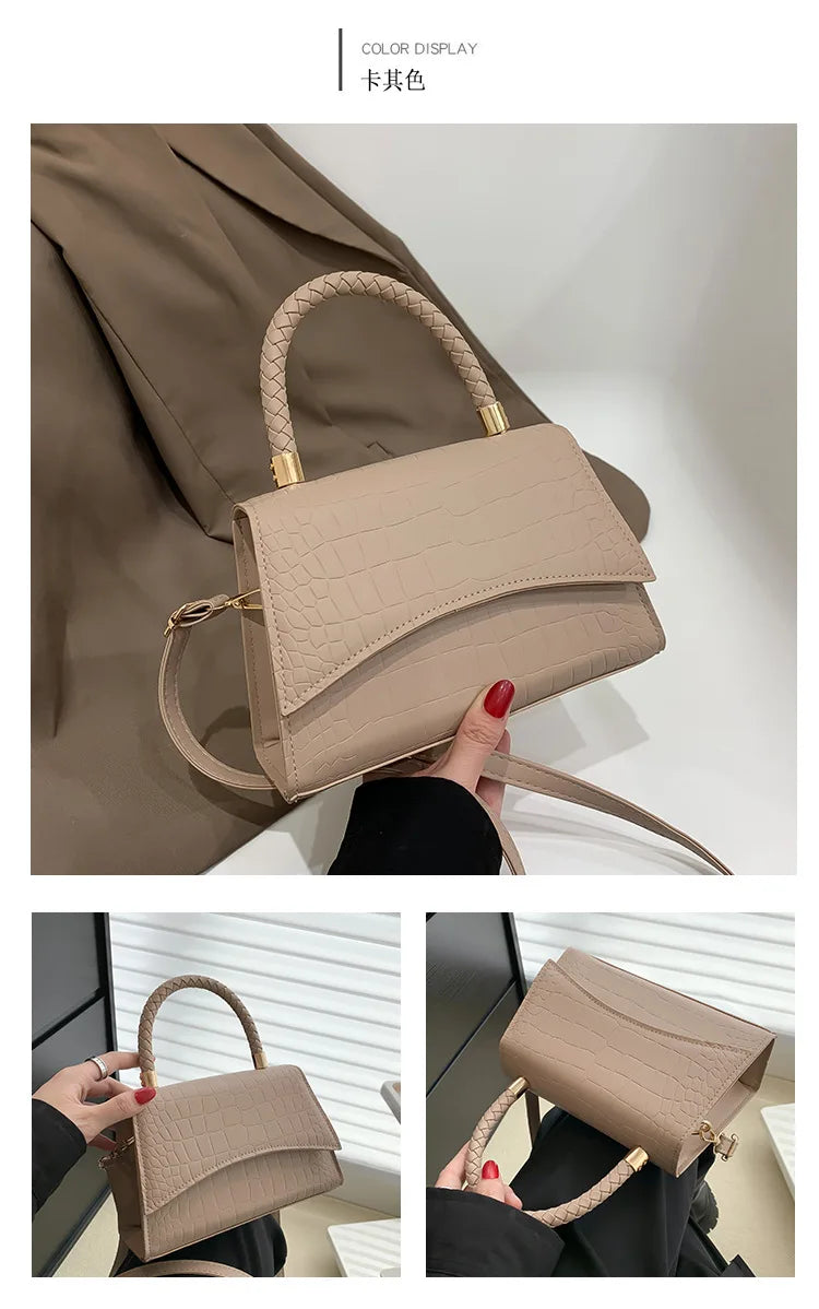 Solid PU Leather Flap Bag | Casual Designer Top Handle & Crossbody Luxegan