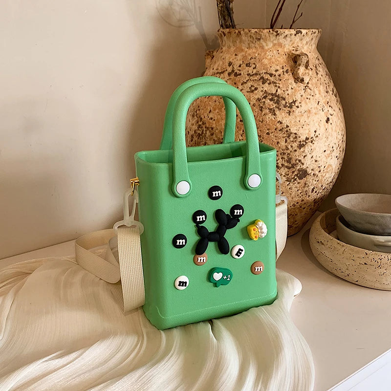 Hard Waterproof PVC Bucket Bag | Lightweight Beach & Travel Handbag Luxegan