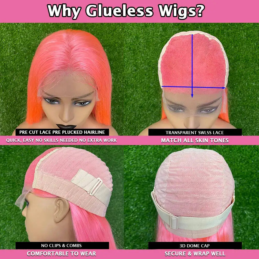 #60 613 Platinum Blonde Wear-and-Go Glueless Wig | 13x4 HD Transparent Lace Frontal Wig | 100% Brazilian Remy Human Hair Body Wave Long 26+ Inch Wig for Women Luxegan