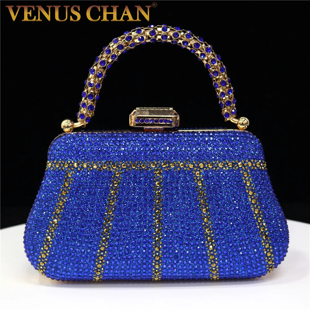 Exquisite Diamond Design Evening Bag | Sophisticated Fashion Handle Clutch | Elegant Rhinestone - view 3