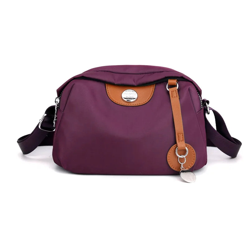 Waterproof Nylon Shell Bag | Casual Solid Color Messenger Purse Luxegan