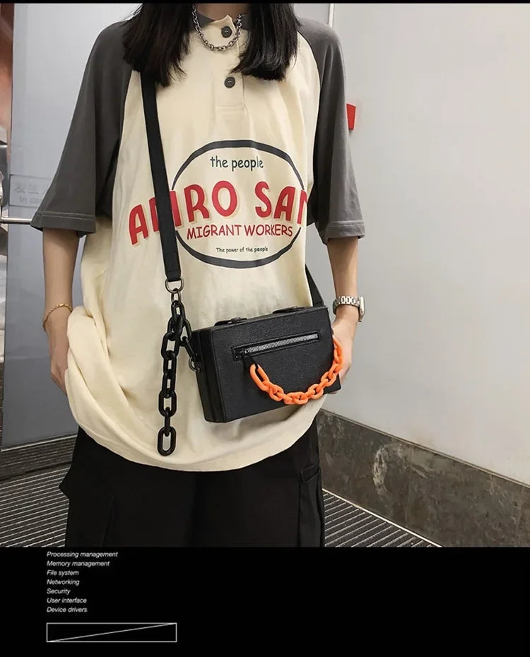 Hard Mini Flap Crossbody | Unisex Chain Messenger Bag Luxegan