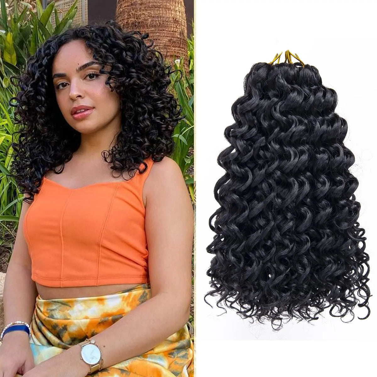 GoGo Curl Deep Wave Crochet Hair | 12 Inch | Synthetic Luxegan