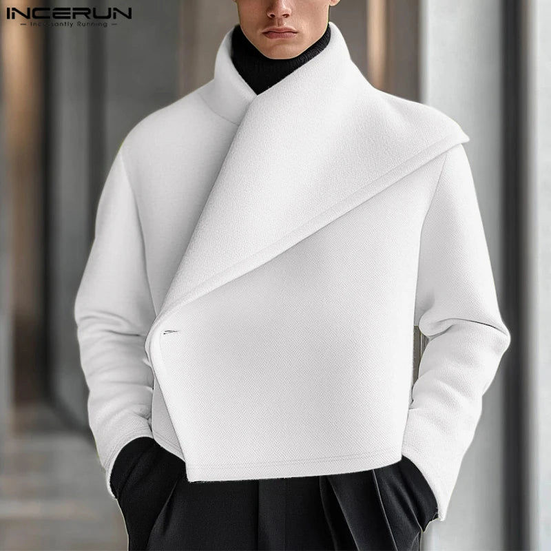 Men's Deconstructed Casual Jacket | Single Button Loose Coat