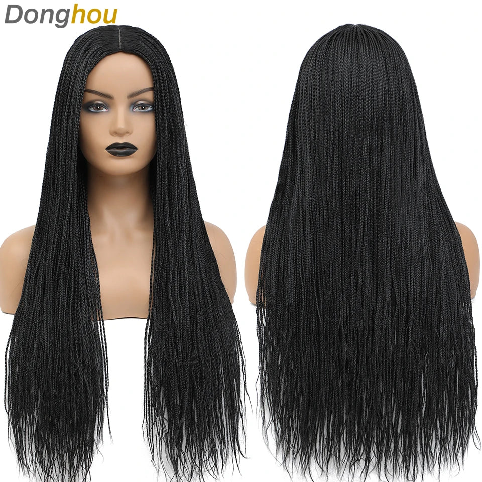 New Style Ombre Box Braided Wigs For Women Braided Wig Fake Scalp Wholesale Wigs Perruque Longue Synthétique Braiding Hair Wig Luxegan