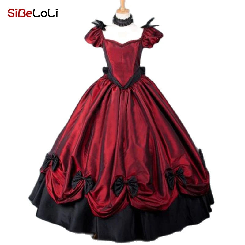 Victorian Renaissance Ball Gown – Square Neck, Flare Sleeve, Floor-Length, Empire Waist