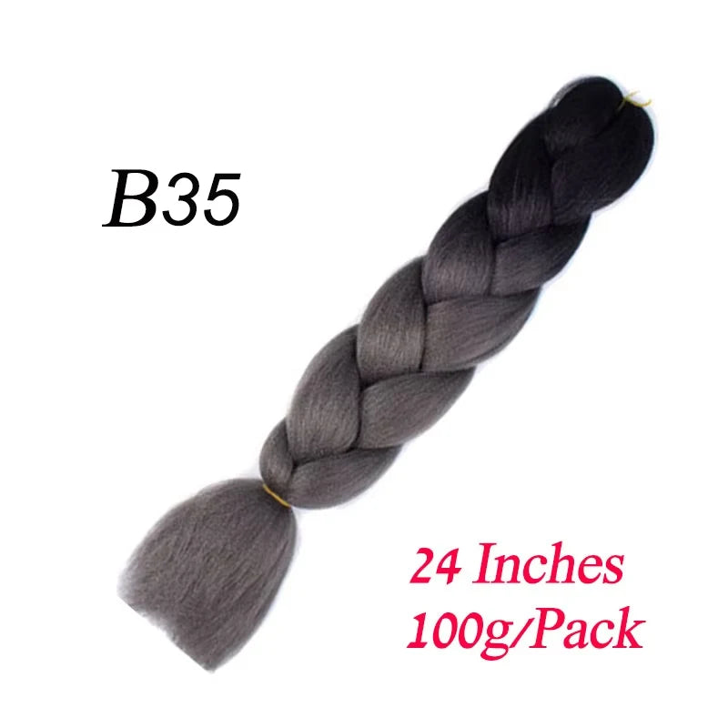 Lihui 24 Inch Pre-Stretched Synthetic Braiding Hair – Kanekalon Jumbo Braid | 100g | 100+ Ombre Colors