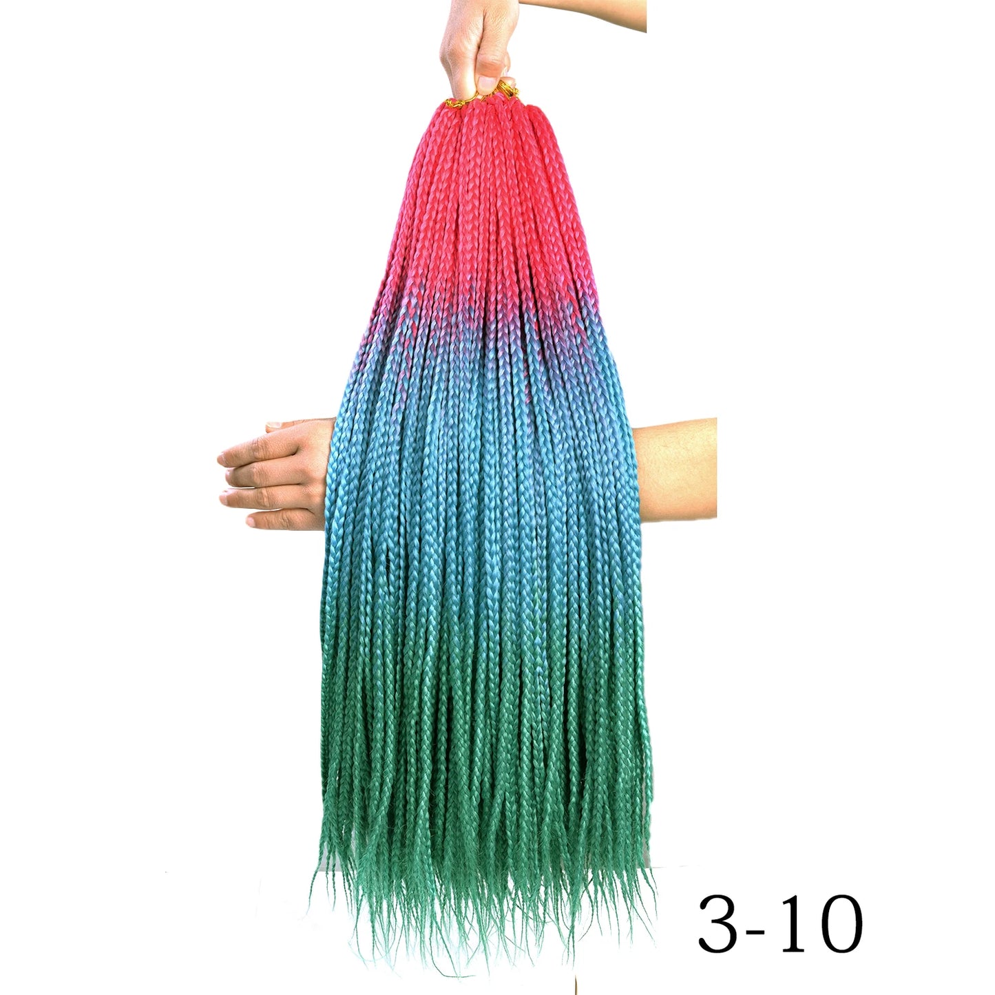 24-Inch Long Ombre Box Braids Crochet Hair - Pre-Looped Synthetic Braiding Hair Extensions - High Temperature Fiber 22 Strands/Pack Piano Color Crochet Braids for Women & Girls (27 Colors Available)