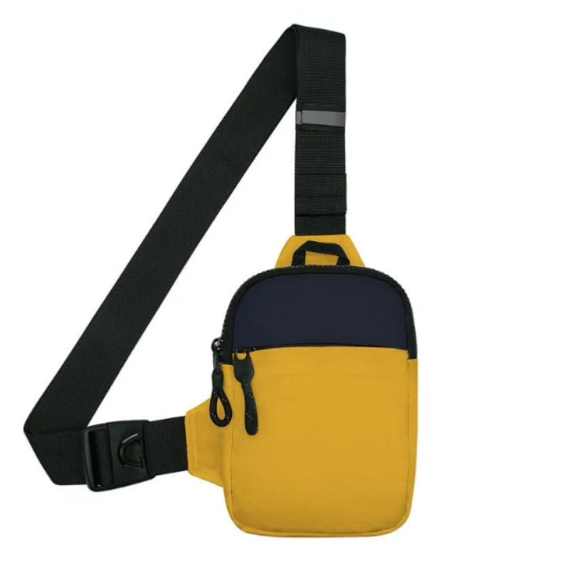 Men's Stylish Mini Nylon Crossbody Bag | Premium Honeycomb-Patterned Phone Pouch | Lightweight Casual Shoulder Satchel | Versatile Unisex Travel Sling Pack with Silt Pocket Luxegan