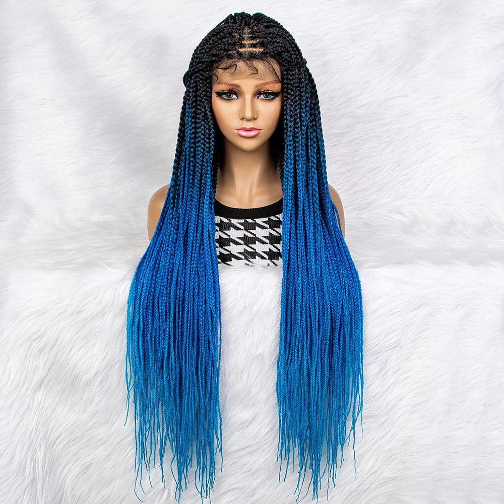 New HD Curly Goddess Box Braids Wig | Transparent Full Lace Luxegan