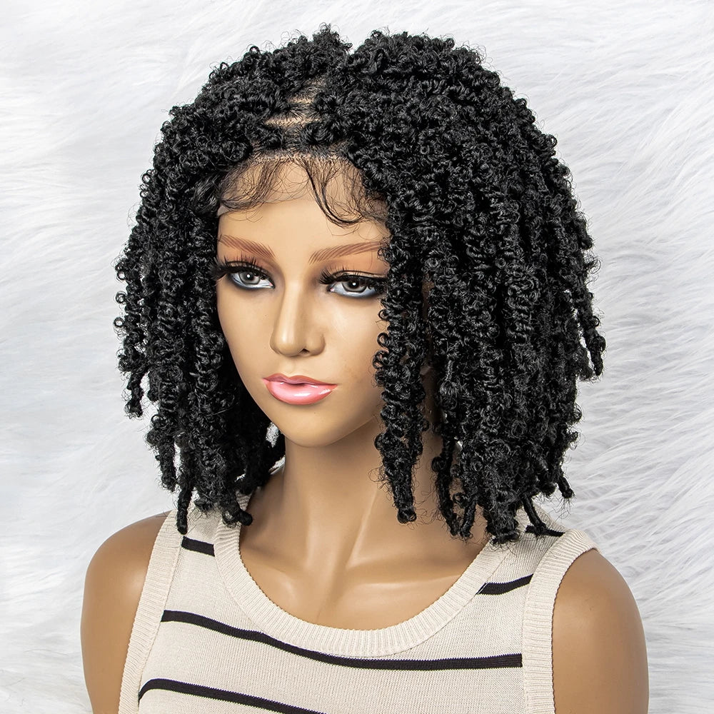 14 Inch Box Braids Wig | 9x6 Lace Frontal | Curly Ends