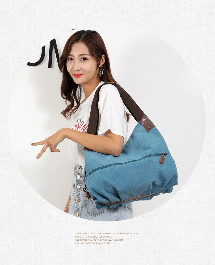 Canvas Square Shoulder Bag | Soft Versatile Spring/Summer Messenger Luxegan