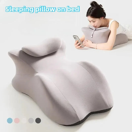 Multifunctional Prone Sleeping Pillow | Sophisticated "Ergonomic Lie-Down" Silhouette | Elegant Machine Washable & Hypoallergenic Bed Cushion | "Dignified" High-Performance Memory Foam Essential for Radiant Versatile Styling Luxegan