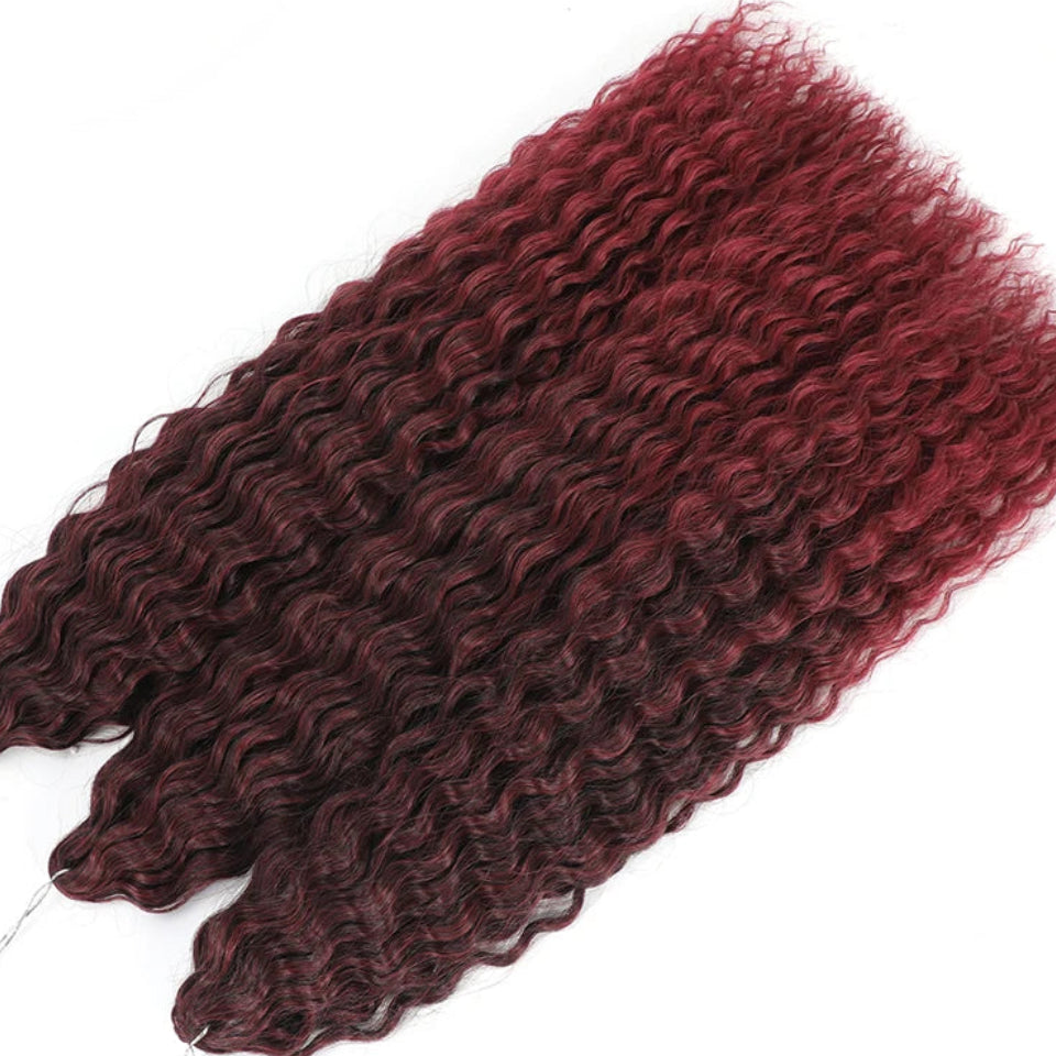 Ariel Curl Water Wave Twist Crochet Hair Extensions | Synthetic Ombre Braiding Hair 22-30 Inch - view 6