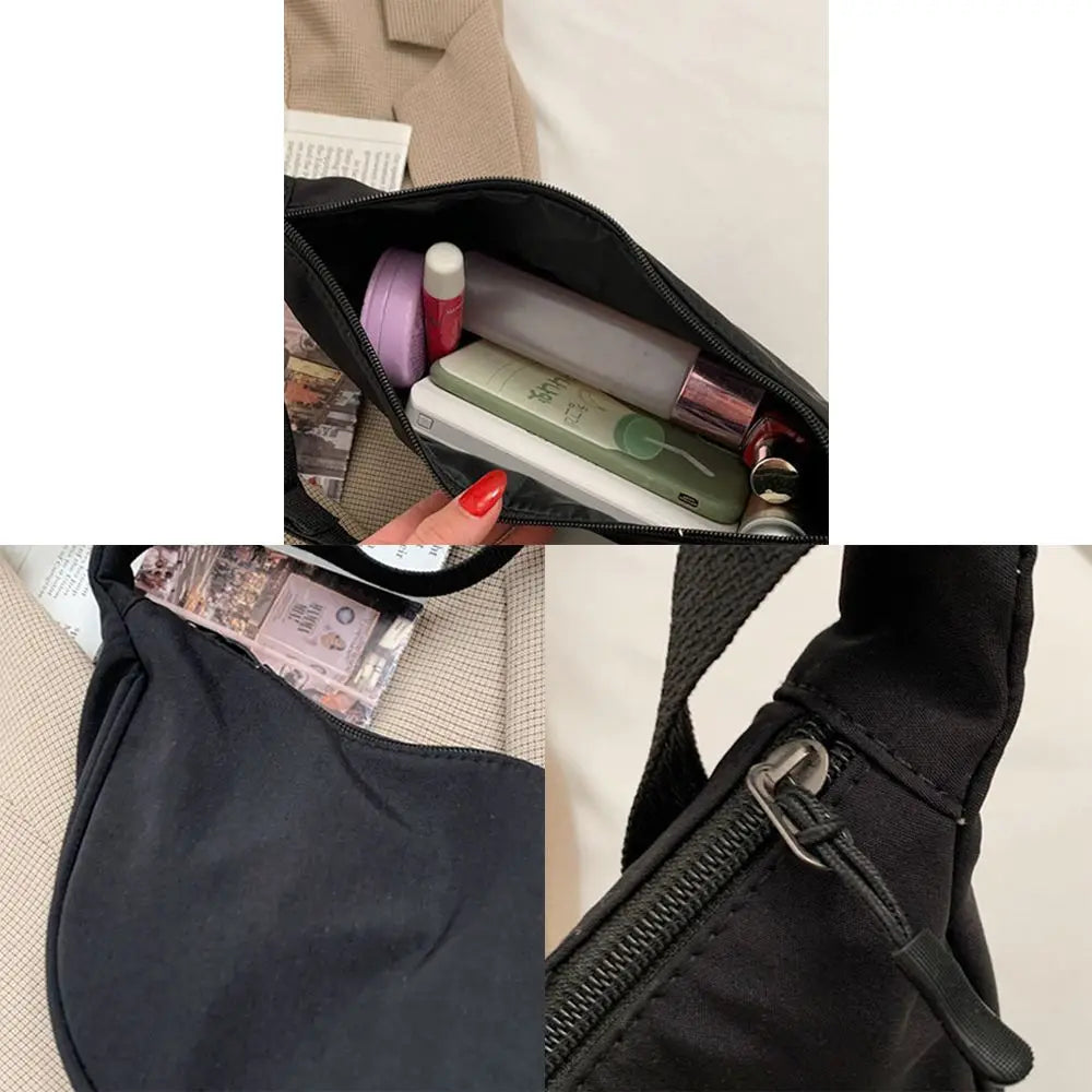 Nylon Half-Moon Shoulder Bag | Portable Crossbody & Underarm Bag Luxegan