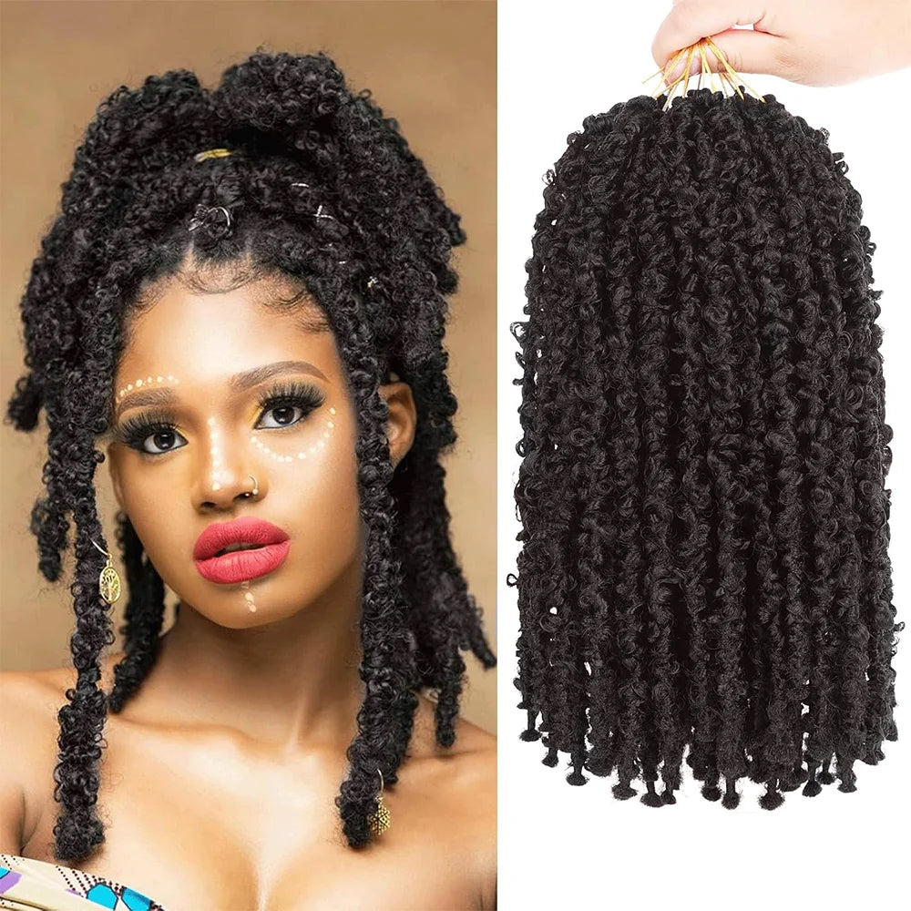 Pre-Twisted Butterfly Locs Crochet Hair – Short Bob Distressed Braids, Synthetic Hair for Women - view 3