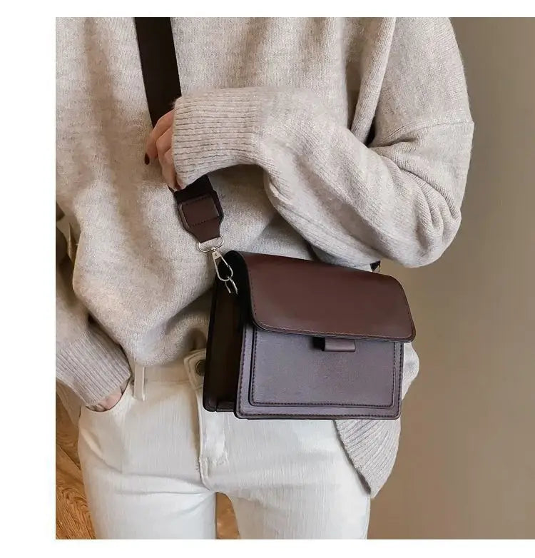 Classic Designer PU Leather Crossbody Bag for Women Travel Handle Handbag | Fashion Shoulder Messenger Bag Ladies Small Flap Bag Luxegan