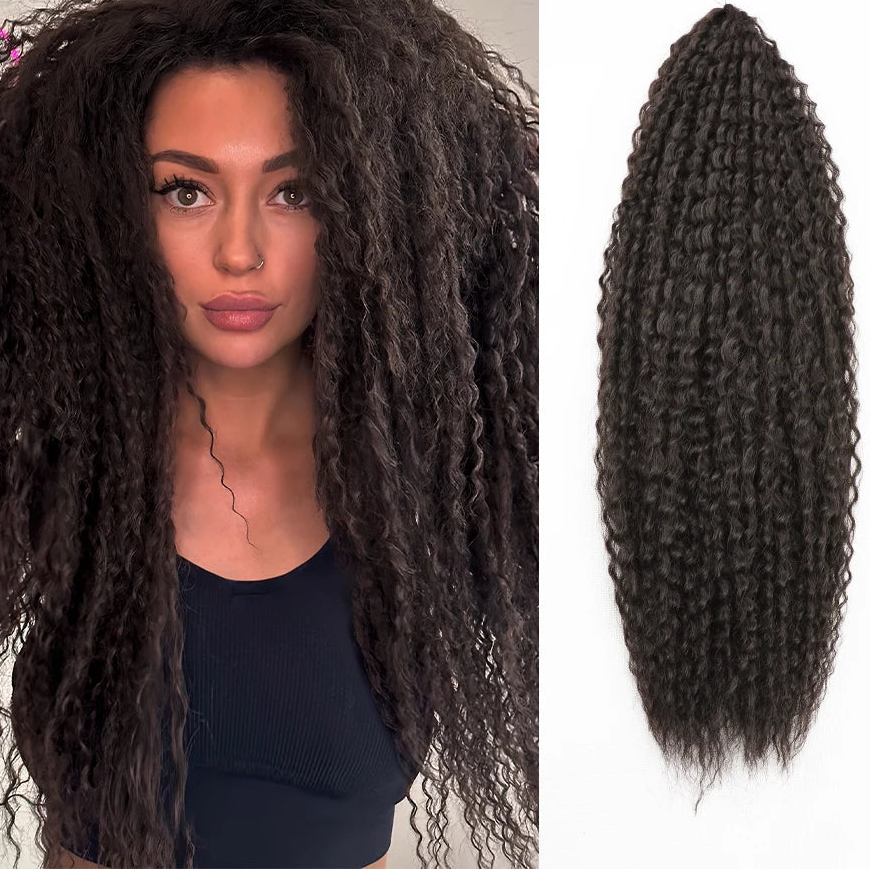 Afro Kinky Curly Crochet Hair Extensions – Kanekalon Ombre Braiding Hair 20–28in | 35 Strands/Pack - view 19