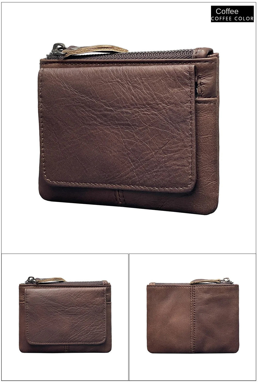 New Cow Leather Card Bag | Slim Credit Card Holder & Coin Purse Luxegan
