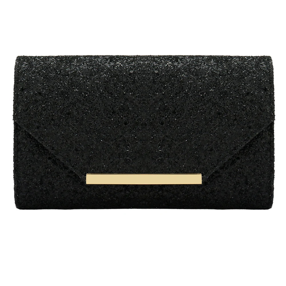 Sequined Envelope Clutch Bags For Women Fashion Gold Purses And Handbags With Chain Shoulder Bags Wedding Party Clutches