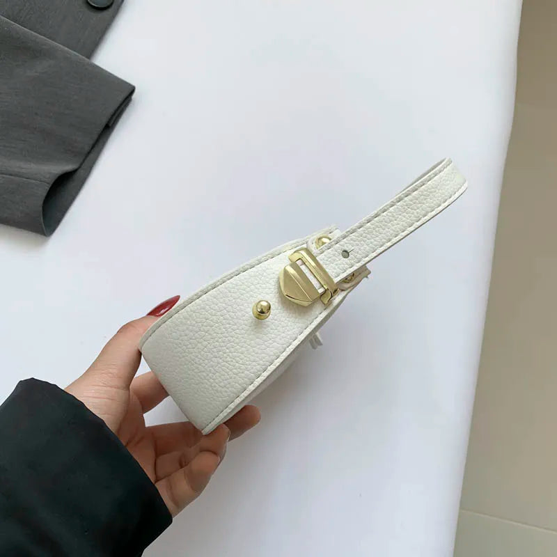 New Y2K Mini Half Moon Handbag | Fashion PU Leather Phone Bag & Day Clutch | Trendy Green Lipstick Bag for Women | Minimalist Solid Color Small Shoulder Bag (Model 8089) Luxegan