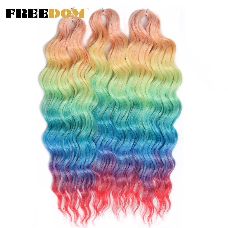 FREEDOM Synthetic Water Wave Crochet Braiding Hair 24 Inch – Ombre & Multi-Tone | 88 Colors | 300g - view 60