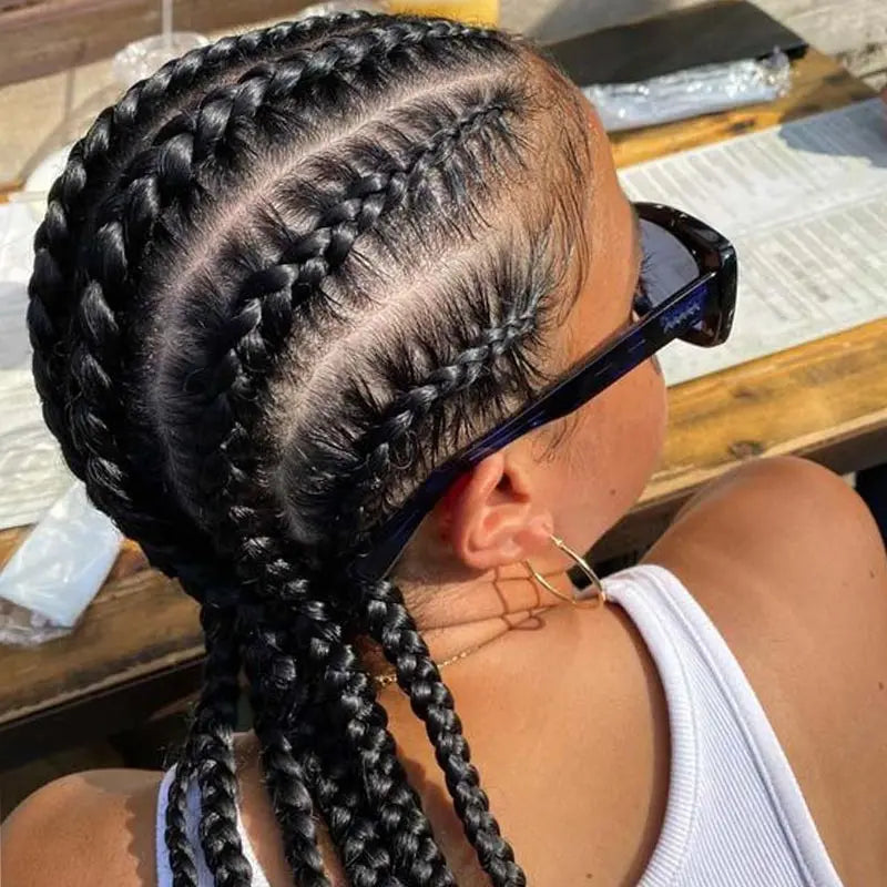 20-36 Inch Jumbo Box Cornrow Faux Locs Wig | Full Lace