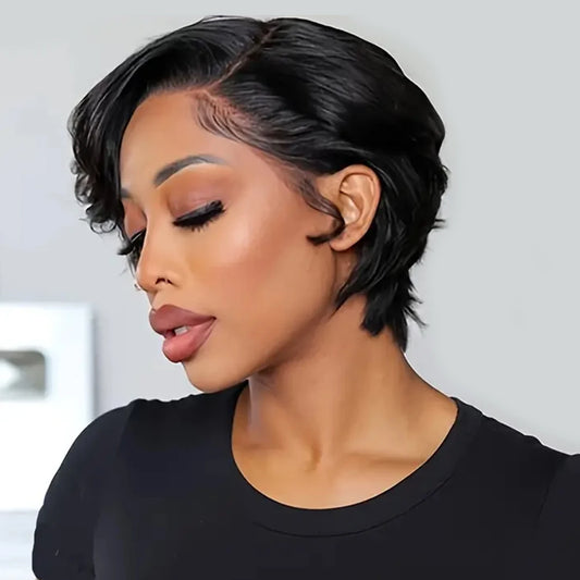 Brazilian Pixie Cut Wig | 13x4 Lace Front Wig | Remy Human Hair | Natural Color | Clearance Sale