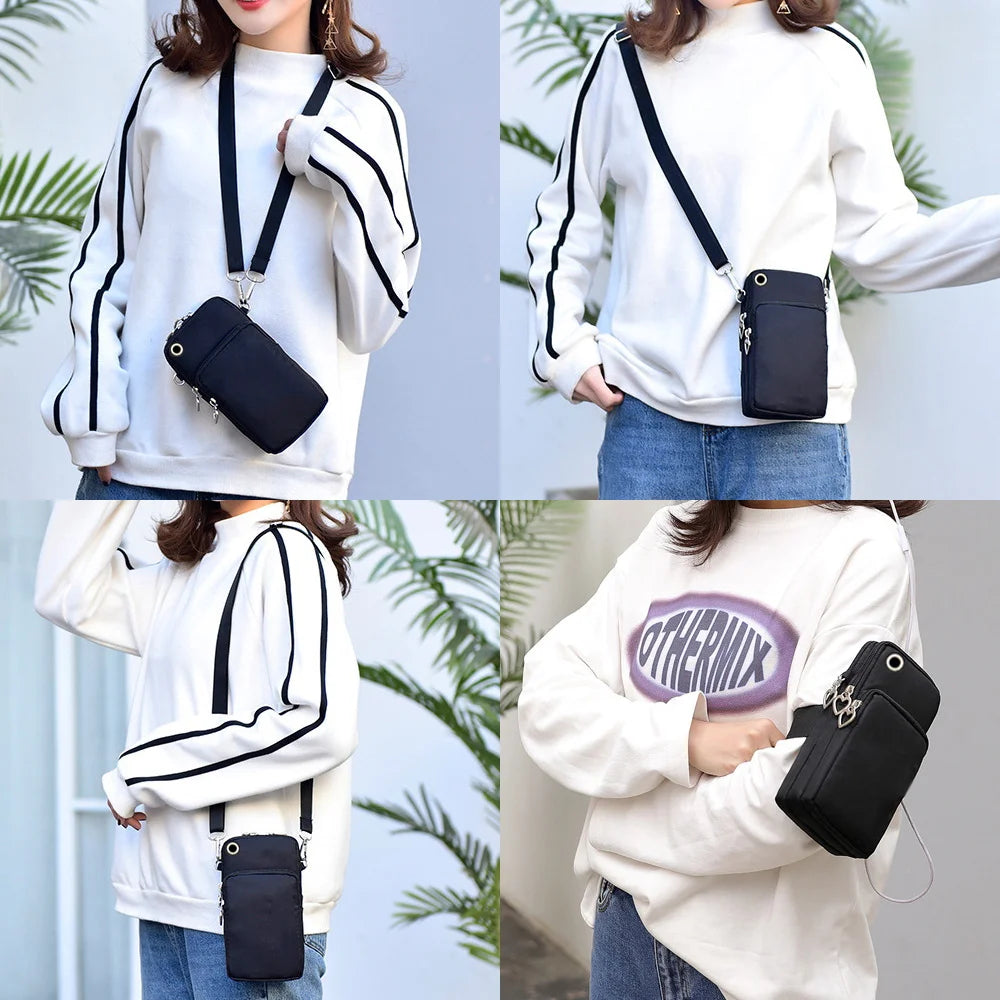 Women’s Small Crossbody Mobile Phone Bag | Sophisticated Vintage Flower & Alphabet Purse | Elegant Mini Messenger with Soft Leather Strap | Fashion-Forward Cartoon Applique Shoulder Bag (Model 858) Luxegan