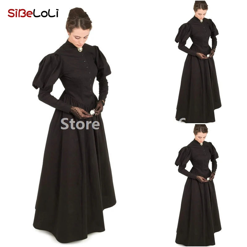 Victorian Renaissance Ball Gown – Square Neck, Flare Sleeve, Floor-Length, Empire Waist