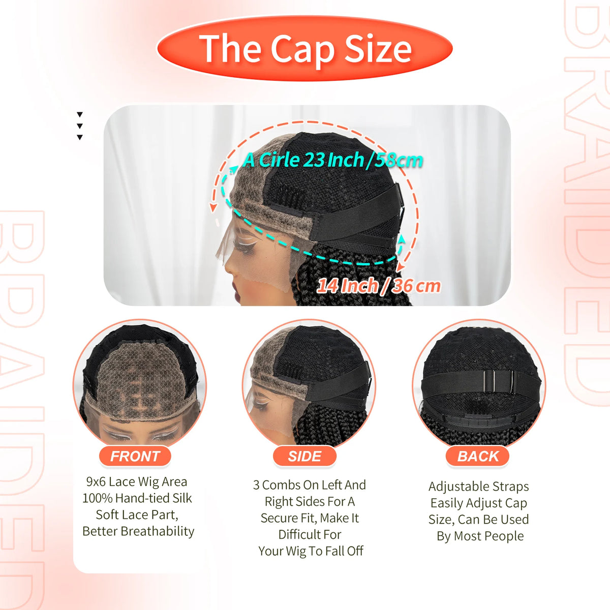 20 Inch Knotless Box Braids Wig | 9x6 Lace Front | Curly Ends
