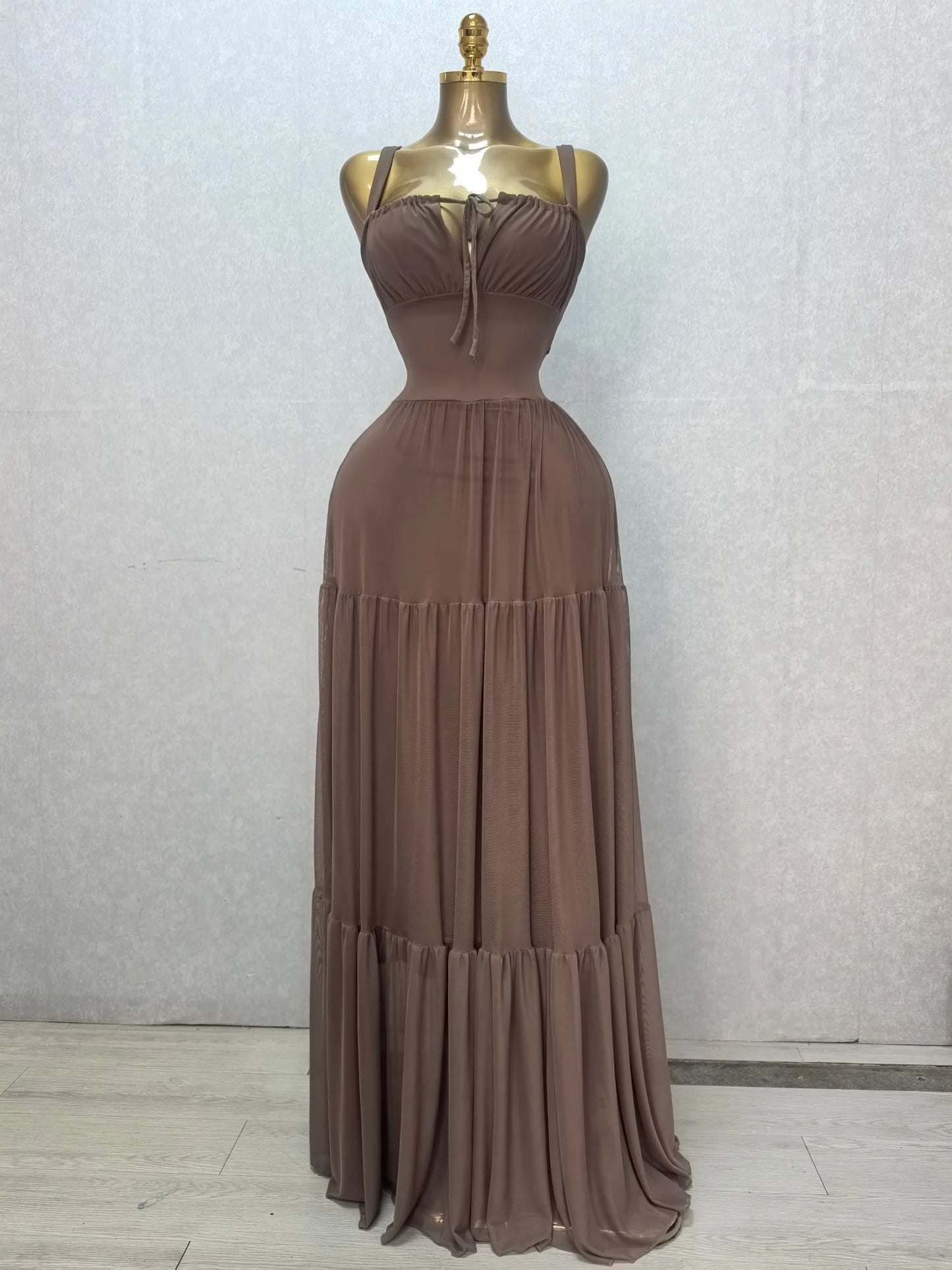 CM.YAYA 2026 Summer Women Halter Sleeveless Strapless Long Maxi Dress Slim Evening Birthday Beach Sexy Vacation Party Dresses