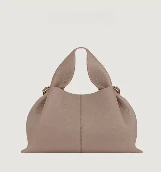 French Niche Design Leather Cloud Bag | Light Luxury Genuine Leather Handbag | Fashionable One-Shoulder Crossbody Hobo Bag for Women | Elegant Party & Casual Versatile Purse Luxegan