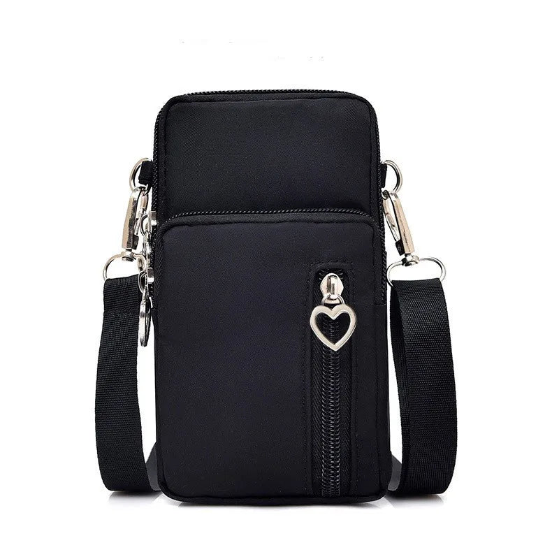 Waterproof Mobile Phone Bag | Sophisticated Mini Oxford Crossbody Purse | Elegant Multi-Layer Zipper Travel Bag | "Dignified" Soft Nylon Bag for Versatile Outdoor Styling Luxegan