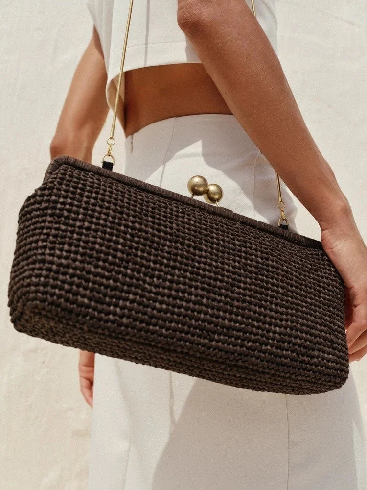 Vintage Shell Straw Shoulder Bag | Sophisticated "Paper Woven" Silhouette | Spring & Summer Versatile Crossbody Bag | "Dignified" High-Performance Single-Strap Essential for Radiant Versatile Styling Luxegan
