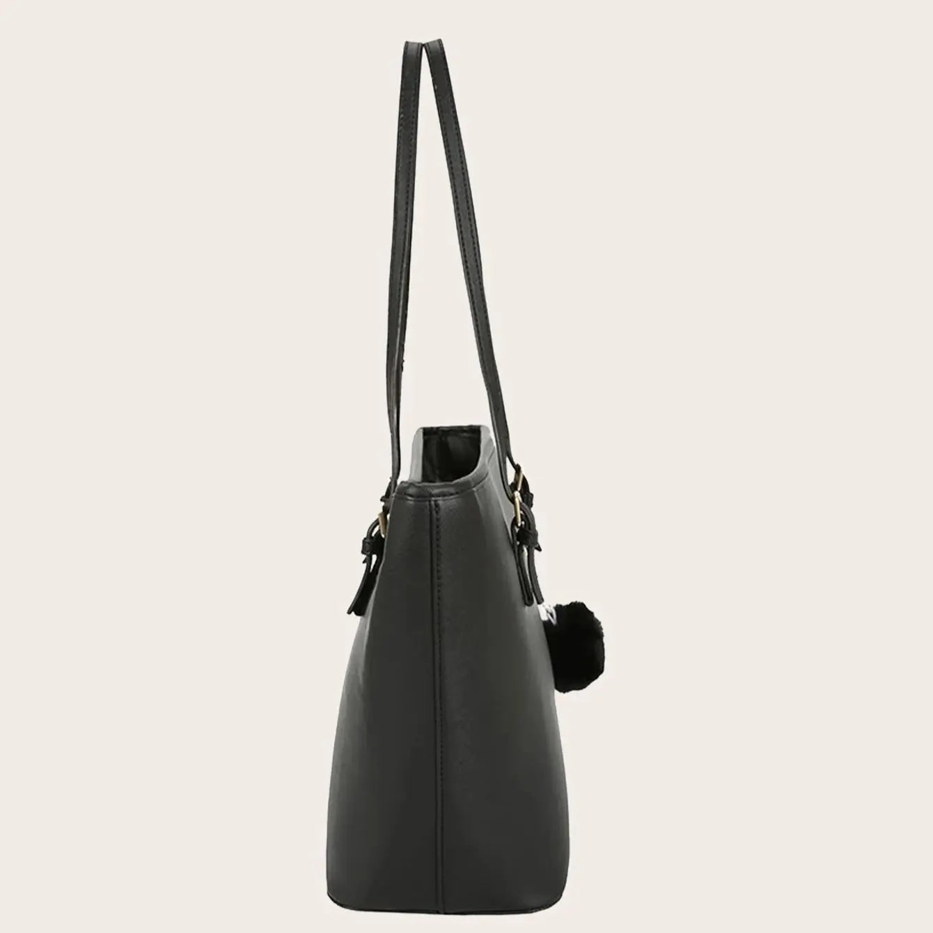 Middle-Aged Women's Faux Leather Shoulder Bag | Multi-Zipper Crossbody Casual Tote | Premium PU Leather Solid Color Purse | Functional Everyday Travel Bag with Nylon Lining Luxegan