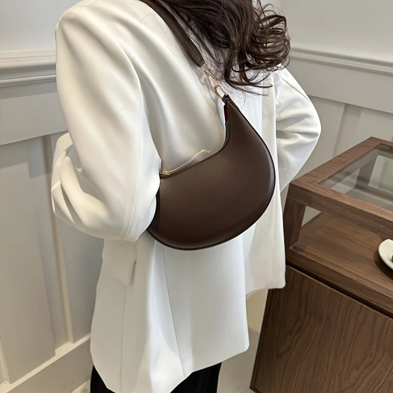 New Fashionable High-End Moon-Shaped Baseball Bag | Luxury Women's Single Shoulder Bag (Sequined Vintage Handbag) Luxegan