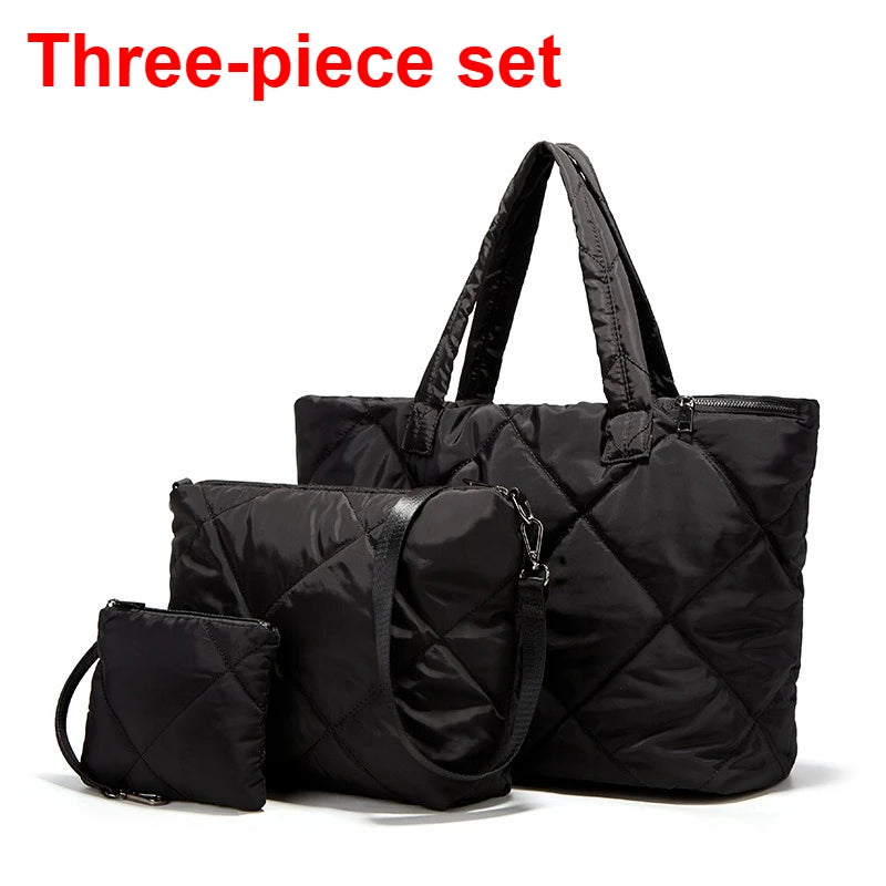3PCS/Set Autumn/Winter Camouflage & Black Tote Bags | Large Capacity Oxford Unisex Single Shoulder Satchels Luxegan