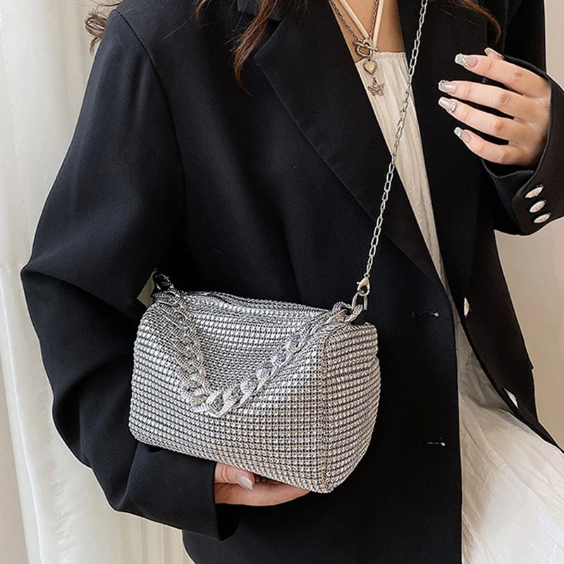 Bling Diamond Design Small Crossbody Messenger Bags | Women Summer Trend Luxury Fashion Travel Shoulder Handbags & Purses Luxegan